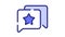 Star rating review comment single isolated icon with dash or dashed line style