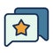 Star rating review comment single isolated icon with filled line style