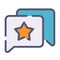 Star rating review comment single isolated icon with flat dash or dashed style