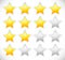 Star Rating Template Vector with rounded, Bright Stars