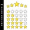 Star Rating. Vector illustration of golden 5 star rating in white background. The number of stars depending on the rating. Vector