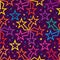 Star ray stroke colorful symmetry seamless pattern