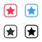 Star related glyph icon, Rank symbol. Favorite sign