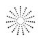 Star round elements, halftone rays isolated on white background. Black logo. Geometric shapes. Vector illustration.