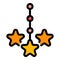 Star scheme icon color outline vector