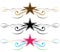 Star scroll border - vector illustraration