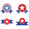 Star Seal With Ribbons Flat Icons