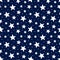 Star seamless pattern. Repeated random stars patterns. Blue bling background. Repeating sparkle texture for design prints. Simple