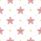 Star seamless pattern sleeping pink stars on white backgound Cute children baby shower fabric design