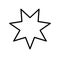 Star seven pointed line style icon