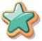 Star shape button. Cartoon game ui element