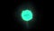 Star shape of far away turquoise cyan Sun