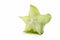 Star shaped fruit on white