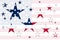 A star shapes over gradient fade effect american flag illustration graphic theme