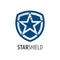 Star shield logo concept design. Symbol graphic template element vector