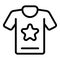 Star shirt icon outline vector. Short fashion