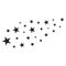 Star Shower vector, black illustration isolated on background. Black star shooting with an elegant star. Meteoroid, comet, asteroi