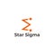 Star sigma symbol simple motion geometric design logo vector