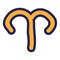 Star sign zodiac symbol Aries clip art. Mystic esoteric astrological sign. Magic horoscope illustration doodle in flat