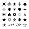 Star silhouettes. Rising christmas stars, abstract geometric cosmos starry symbols. Different reward, rating vector