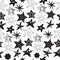 Star sketch Doodles seamless pattern, hand drawn vector illustration