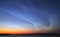 Star sky with noctilucent clouds