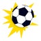 Star soccer ball icon, flat style
