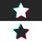 Star social network icon. Internet sign star in modern flat style isolated on background. Multicolored symbol for web site,