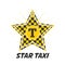 Star taxi logotype with checker in yellow and black colors