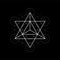 Star tetrahedron from Metatrons cube, sacred geometry illustration on black