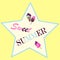 Star with text inside Sweet Summer and decorated with different ice creams