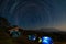 Star trail above Doi Luang mountain seen from Doi Ma Taman camping site