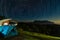 Star trail above Doi Luang mountain seen from Doi Ma Taman camping site