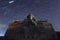 Star trails above Guan Yin statue at 500 Lohan Temple, Bintan Is