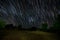 Star trails along the celestial equator