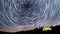 Star trails in the night sky