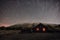 Star Trails On Winter Etna Mount And Galvarina Refuge, Sicily