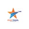 Star travel logo design. Travel agency logo design. Amazing destinations creative symbol concept