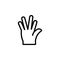 Star Trek hand gesture outline icon. Element of hand gesture illustration icon. signs, symbols can be used for web, logo, mobile