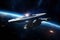 Star trek space ship in space