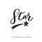 Star. Vector handwritten Lettering, Calligraphy. Symbol and Logo