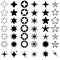 Star vector icons set. Sparkles sign, shining burst logo. Illustration symbols star isolated on white background.