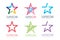 Star vector logo icon template set. Leader, boss