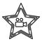 Star video camera icon, outline style