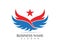 Star wings icon logo design vector