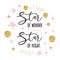 Star of wonder Star of night Cute Christmas time sign with golden cute gold, pink colors stars
