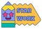 Star work teacher reward sticker, school award