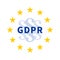 Star wreath of the EU with section sign / paragraph mark and GDPR / General Data Protection Regulation.