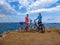 Stara Baska - Couple standing on the bikes