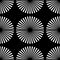 Starburst rays, beams seamless geometric pattern. Monochrome r